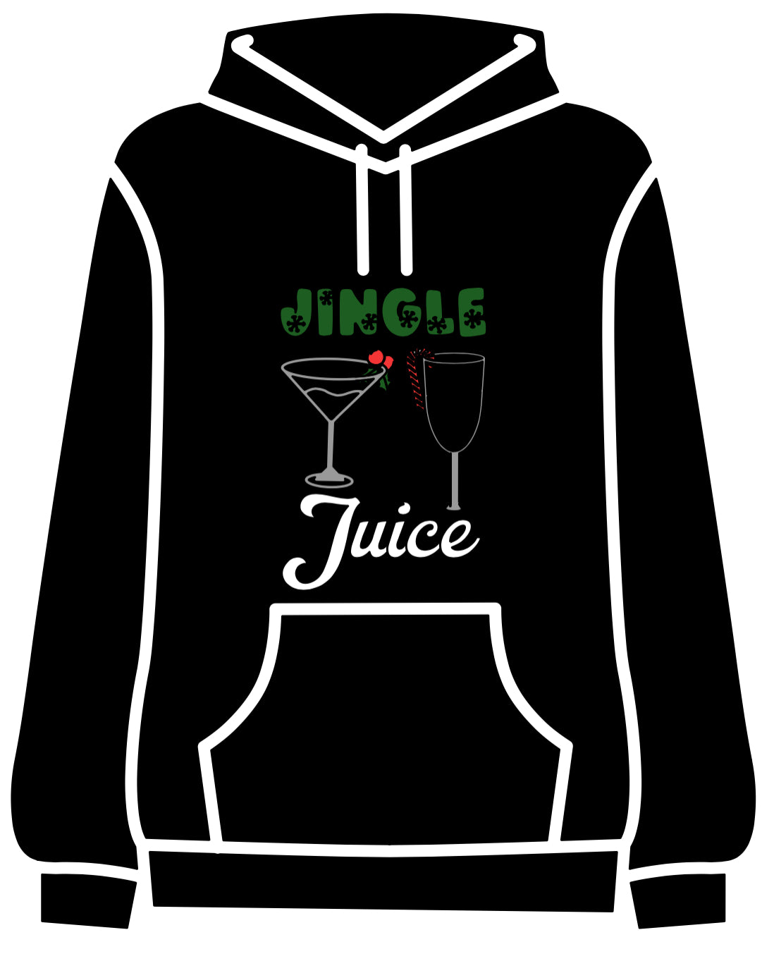 A glass of holiday spirit adult hoodie