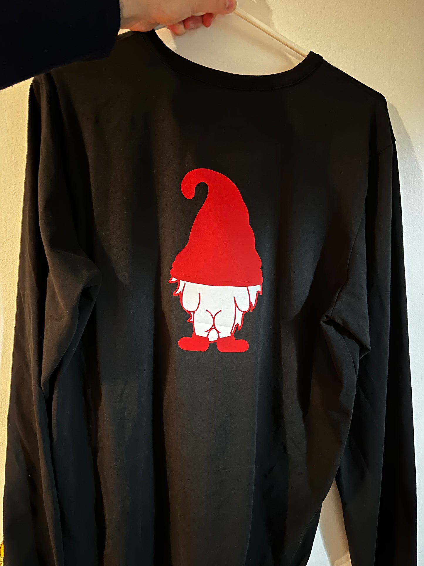 Naughty gnome present adult long sleeve