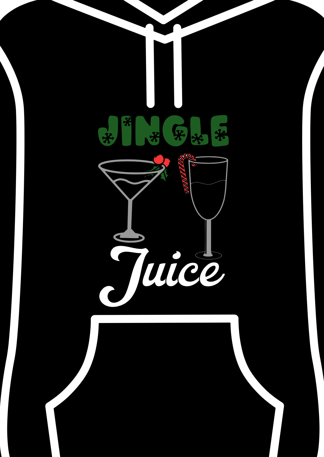 A glass of holiday spirit adult hoodie