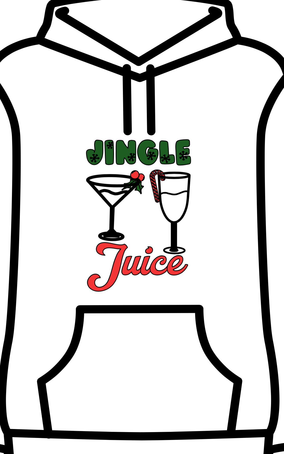 A glass of holiday spirit adult hoodie