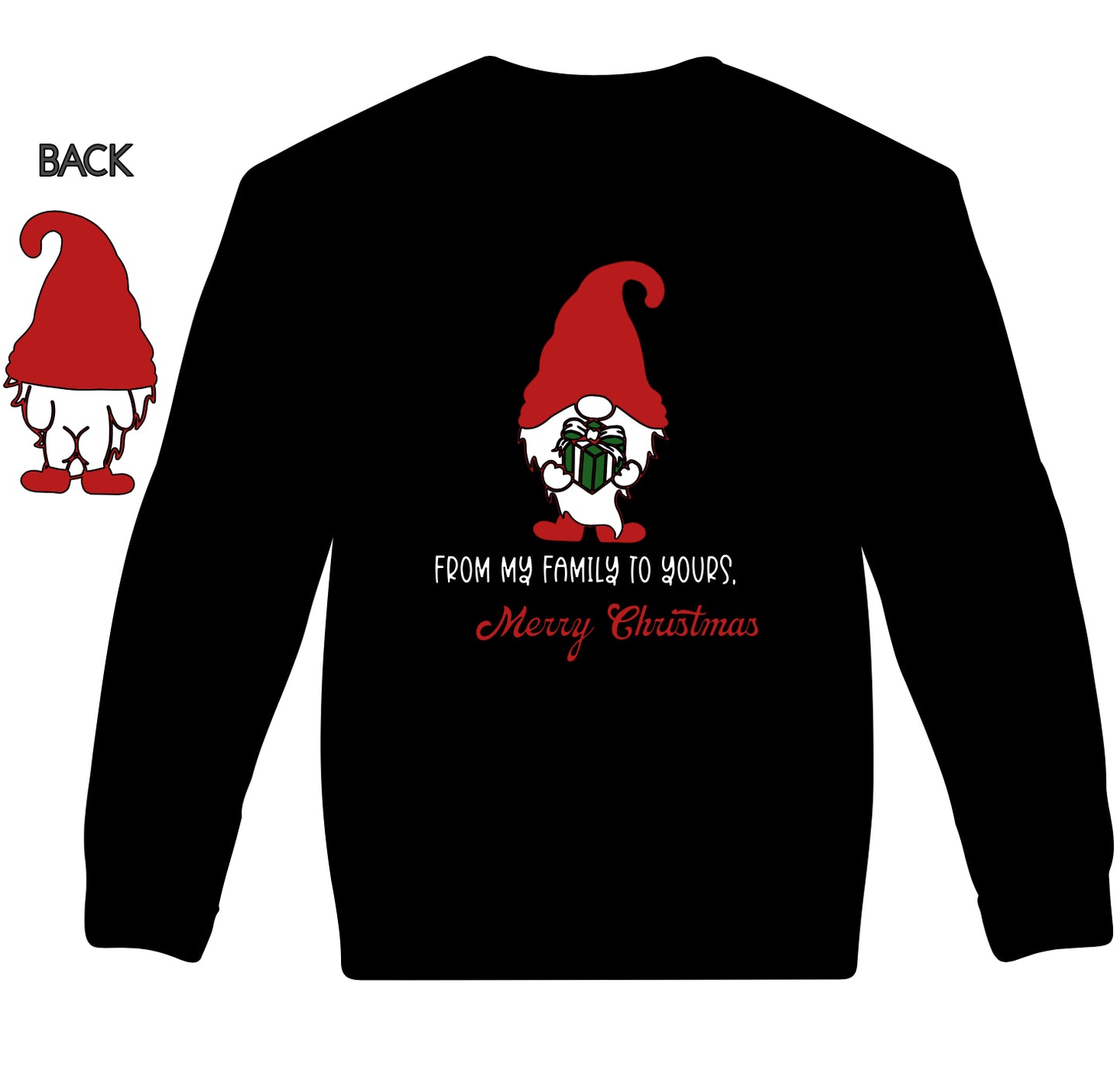 Naughty gnome present adult long sleeve