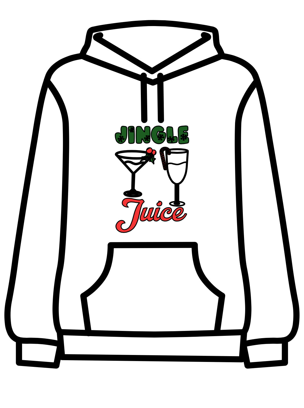 A glass of holiday spirit adult hoodie