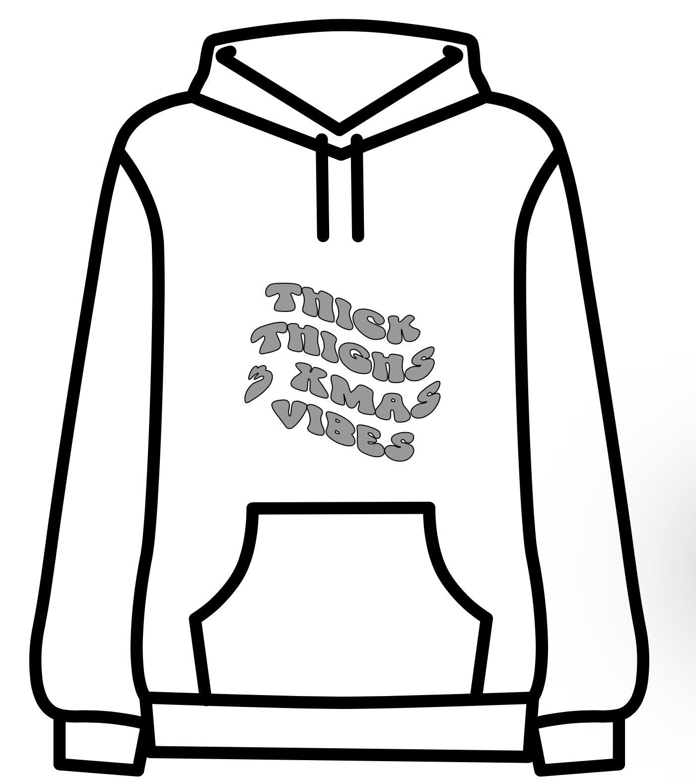 Thicker the thighs, the bigger xmas vibes adult hoodie