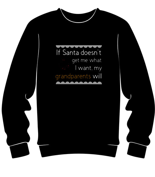 Who needs Santa? Ive got grandparents! youth crew neck