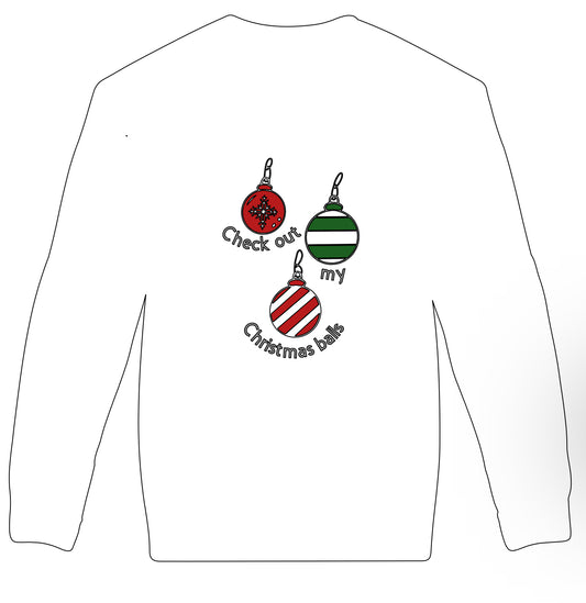 Check out my Christmas balls adult long sleeve